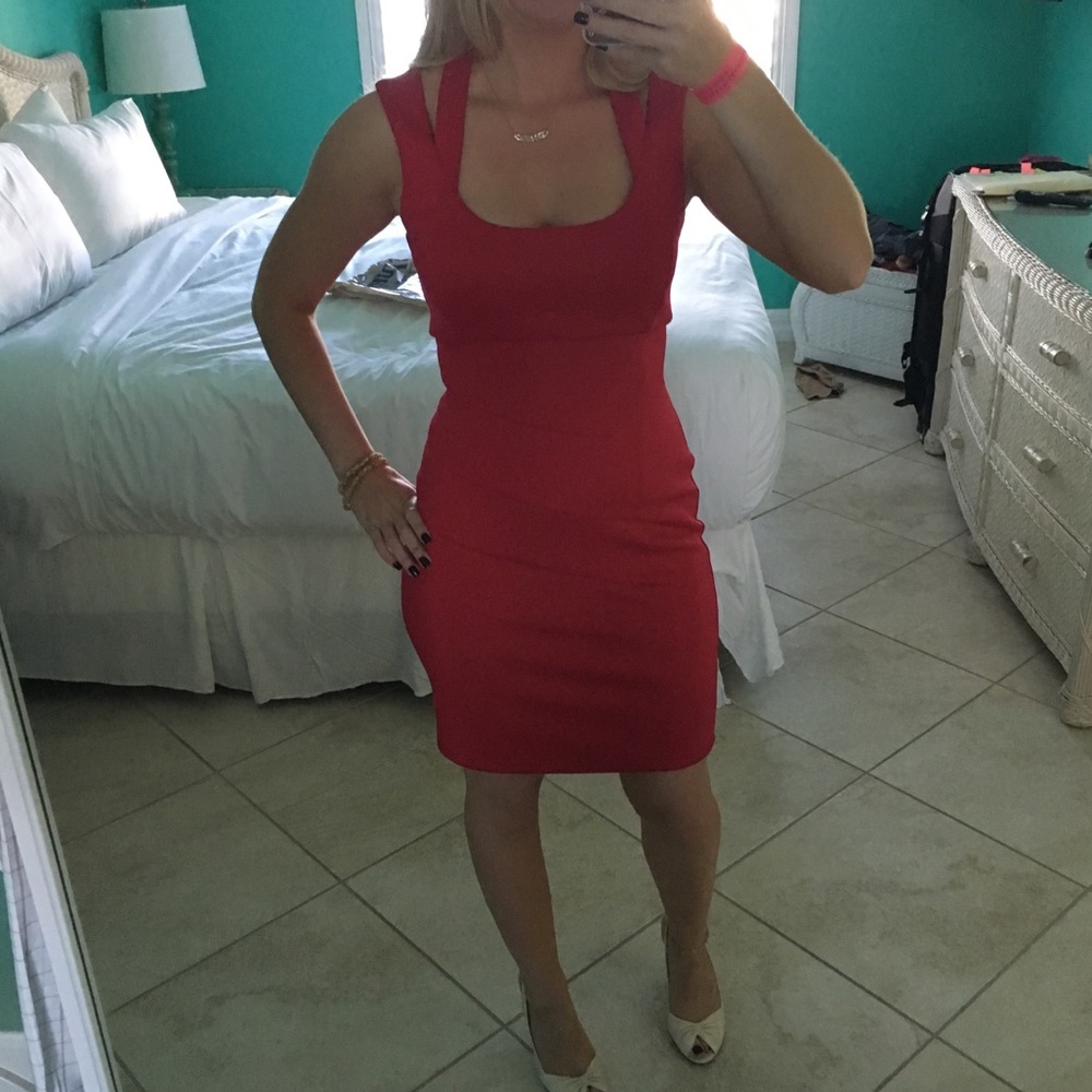 Red mini dress